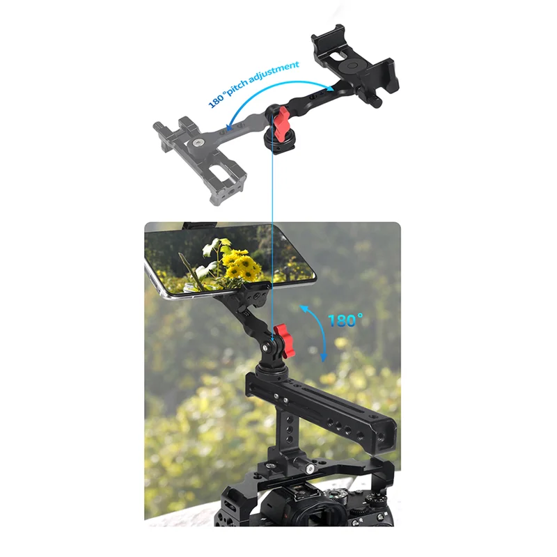 1 conjunto multifuncional bota fria boca rotativa clipe de telefone horizontal vertical câmera monitor suporte do telefone preto