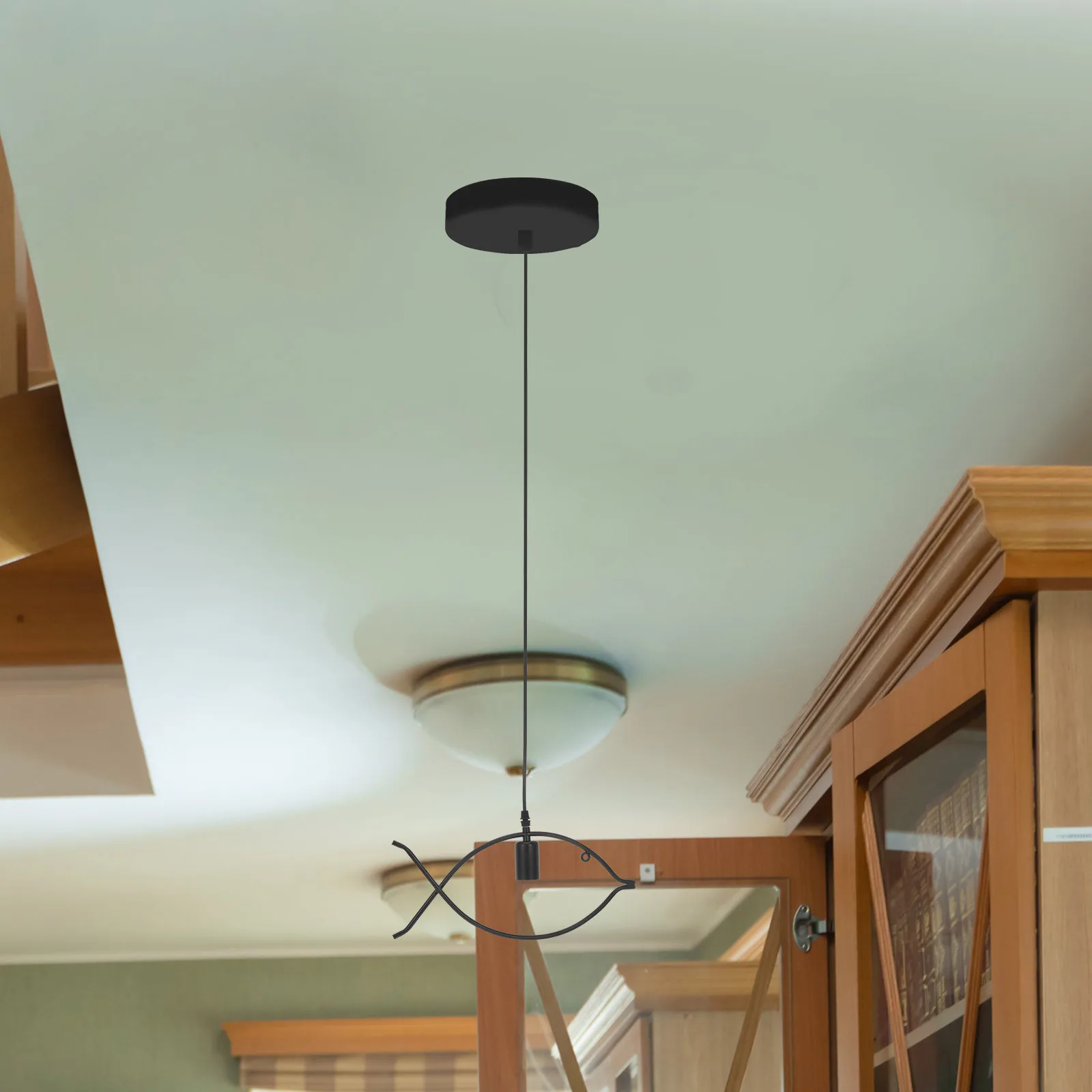 

Adjustable Iron Pendant Light 80CM Chandelier Bedroom Living Room Kids Room Decorative Lighting LED Bulb