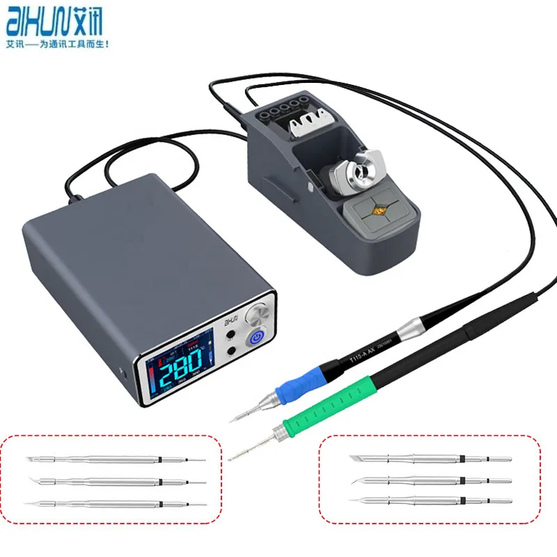 JC AIXUN T3B stazione di saldatura supporto T115 serie T210 maniglia punte per saldatore stazione di rilavorazione elettrica per set di riparazione