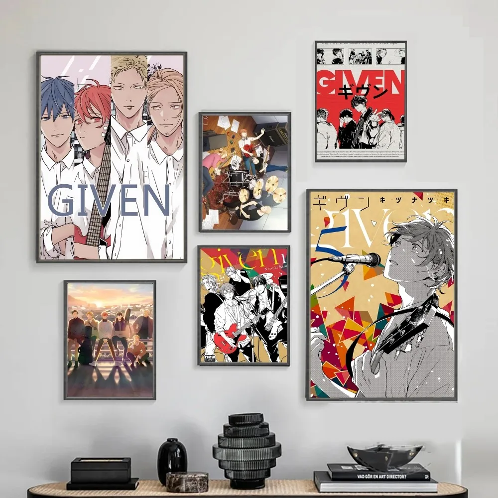 Anime GIVEN Poster Poster Sticky Posters Waterproof Paper Sticker Coffee House Bar Home Decor