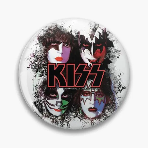 Kiss The Band All Members Faces Brus  Soft Button Pin Lover Collar Cute Gift Badge Metal Clothes Cartoon Creative Decor Hat