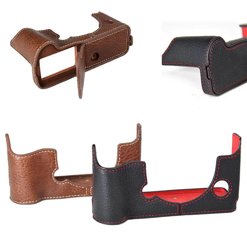 

Camera Bag Genuine Leather Half Body Cover For Fujifilm X-T4 XT4 Bottom Case With Battery Opening