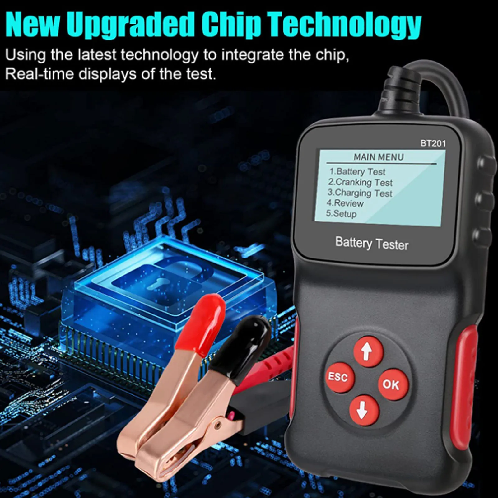 

Car Battery Tester 12V Auto Charging System Analyzer 100 CCA to 2000 CCA for Truck Ship SUV Motorcycle
