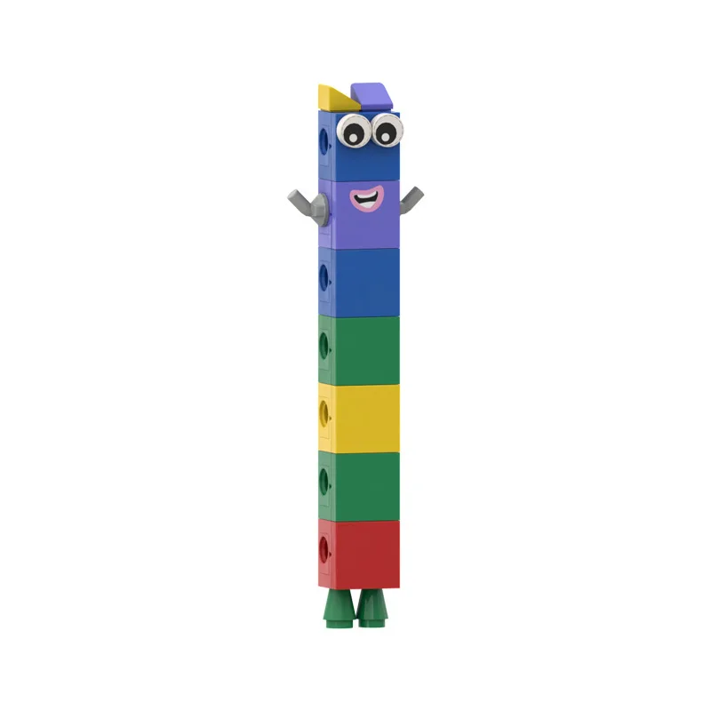 10 en 1 bloc de numéro figurine dessin animé numéro blocs de construction figurines poupées jouets 6 petites personnes carrées modèle de jeu