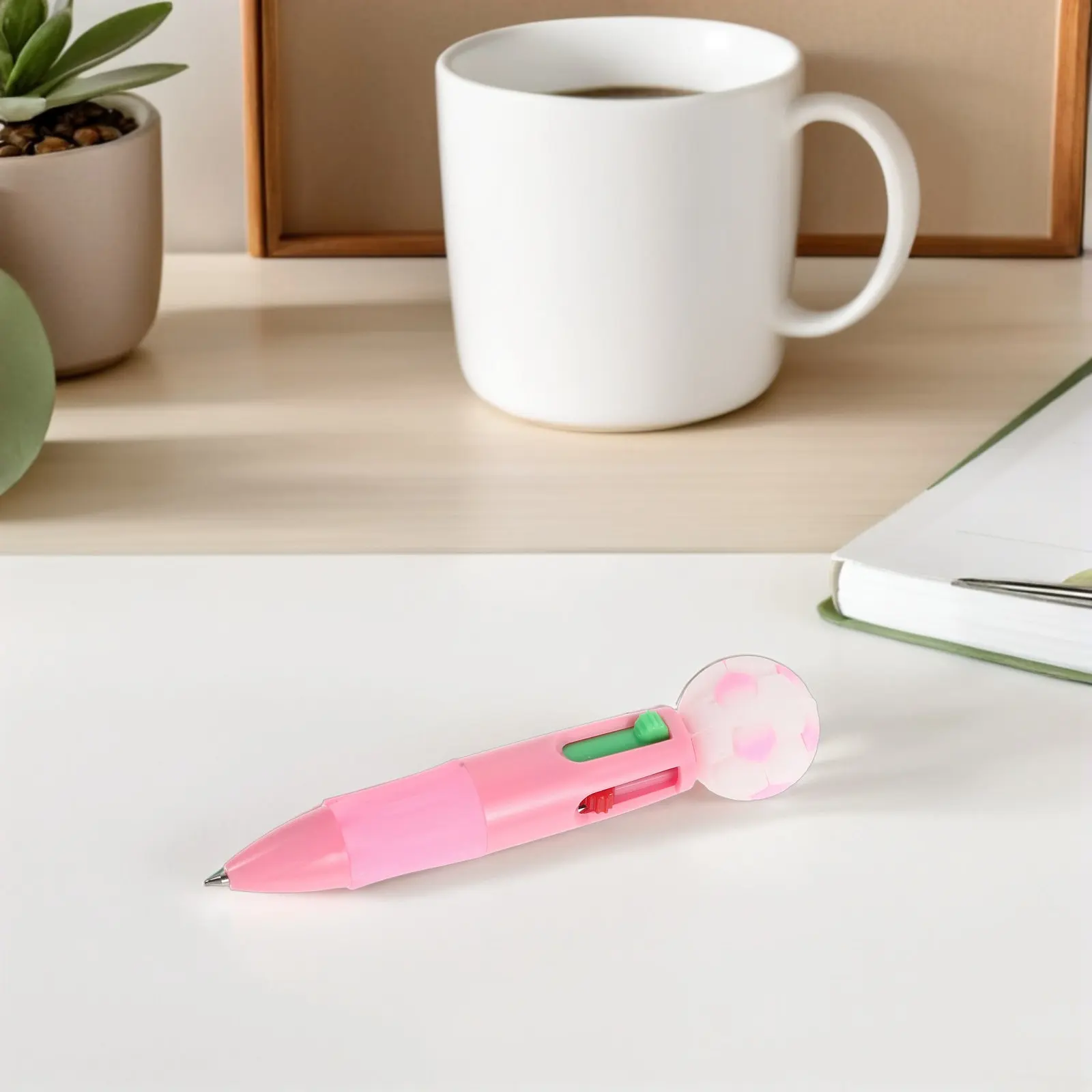 9Pcs Mini Soccer Ballpoint Pens Multicolor Retractable Click Pen Sports Theme for School Office Journaling Notebook Writing