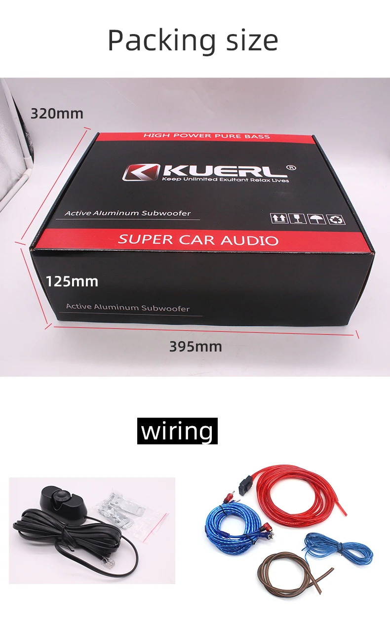 Subwoofer activo trapezoidal negro vendedor caliente del coche del subwoofer audio del coche de la fábrica 8 pulgadas