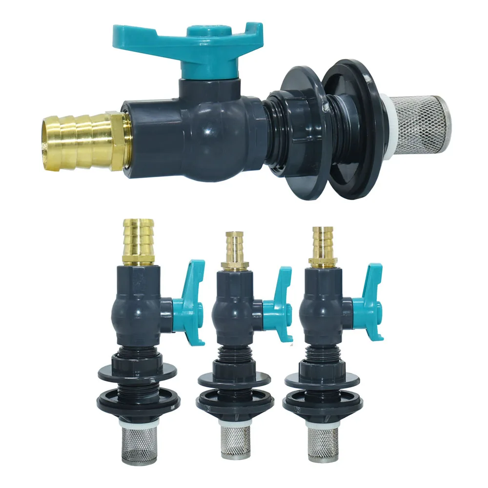 6/8/10/12/14/16/19/25mm Hose Water tank valve Fitting Hose PE pipe tank tap adapter Brass Barb connector With Filter view 4
