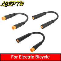 Electric Bicycle Female to Male 3 Pin Extension Cable For E-Bike Waterproof Durable Display Thumb Throttle Cables Plug Accessory
