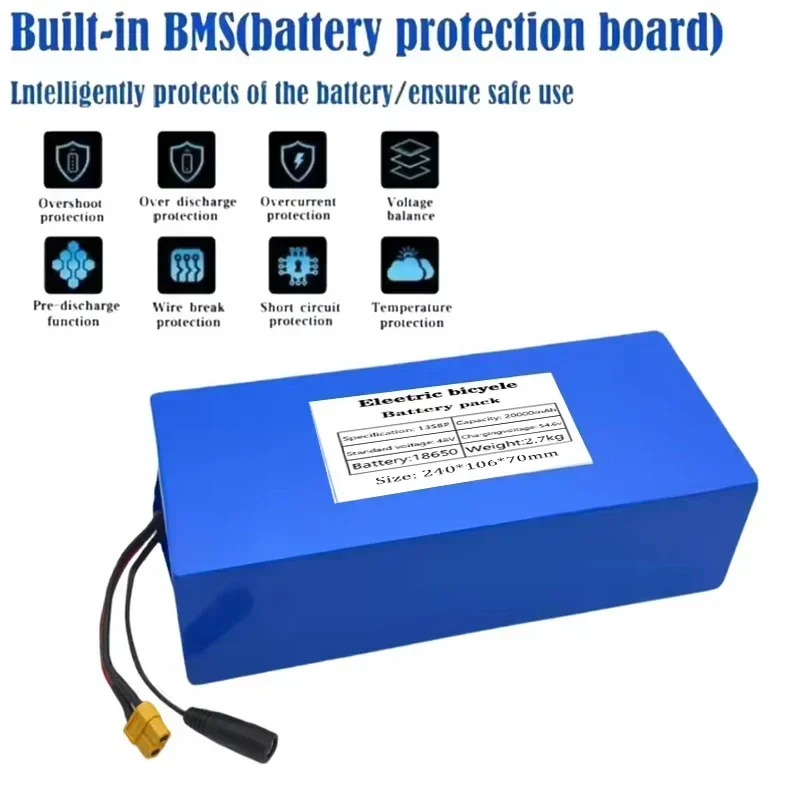 Оригинальный аккумулятор для электромобиля, скутера, 13S5P, 48 В, 20 Ач, литиевая батарея, индивидуальный складной автомобиль 48 В, электромобиль и зарядное устройство