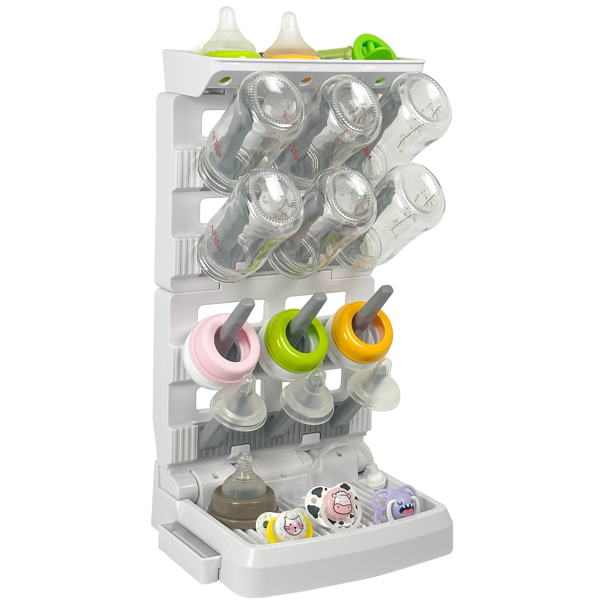 Vertical detachable baby bottle drying rack, space-saving and highly efficient in air drying, suitable for various baby products