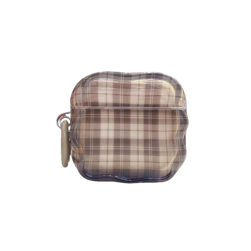 Three Colors British Plaid Pattern IMD Earphone Case with Ring For Airpods 1, 2, 3, 4,Pro, Pro2, Pro3