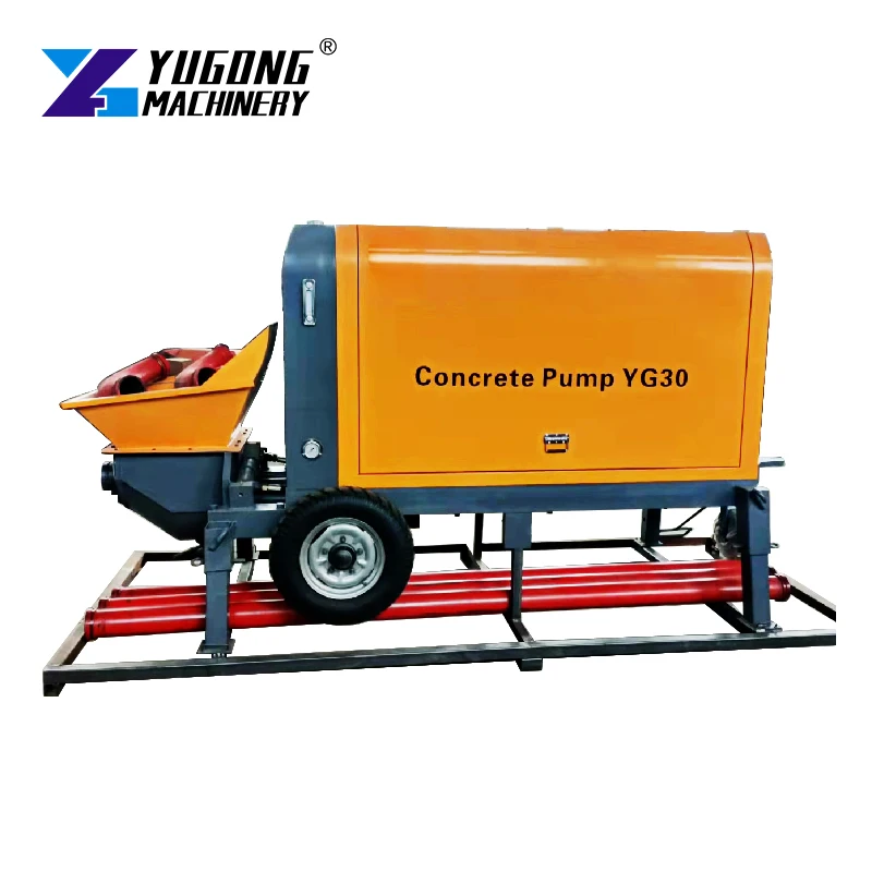 Concrete Pump Mobile Diesel Concrete Transfer Trailer Pump Cement Pump Machine For Construction Concrete Conveying Work