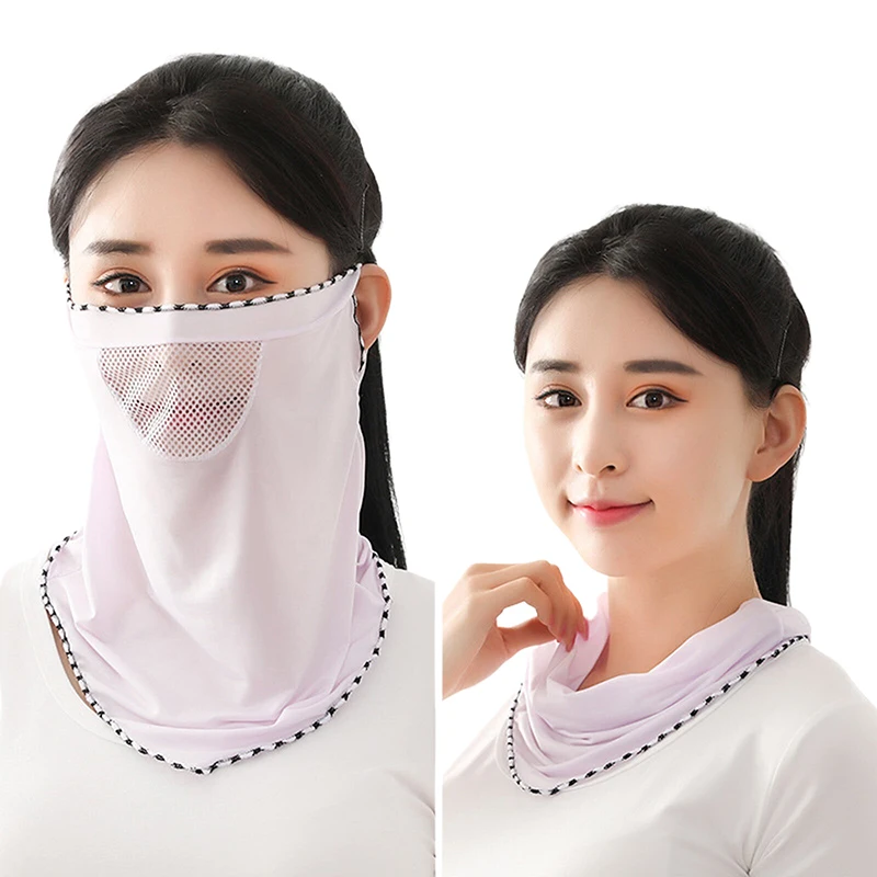 Unisex UV Protection Outdoor Neck Wrap Cover Sports Sun Proof Bib Ice Silk Mask Face Cover Neck Wrap Cover Sunscreen Face Scarf