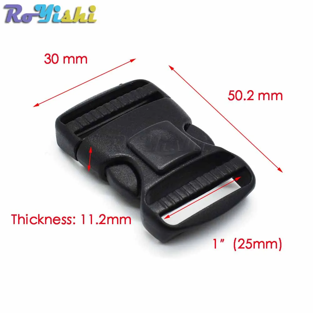 Plastic Dual Adjustable Side Release Buckles Molle Tatical Backpack Belt Bag Parts Strap Webbing
