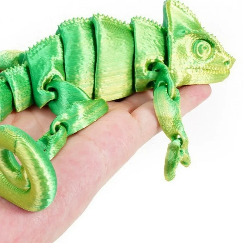 15cm Fashion 3D Printed Dragon Chameleon Figures Multi-joint Movable Simulation for Home Accessories Kids Gift Room Decoration
