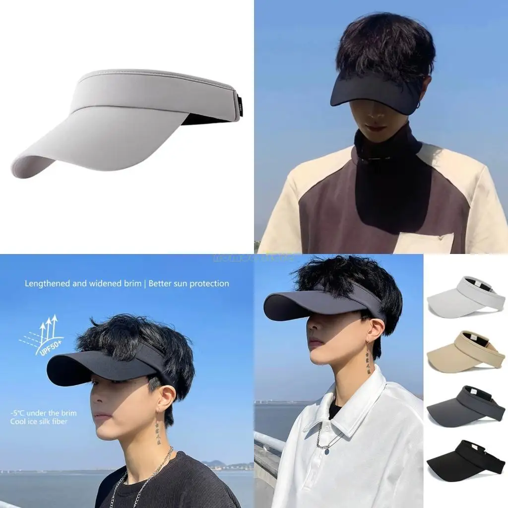 

31BF Foldable Sun Running Hat Quick Dry Open Top Wide Brims Design Unisex Sun Hat For Adult Golf Tennis Hiking