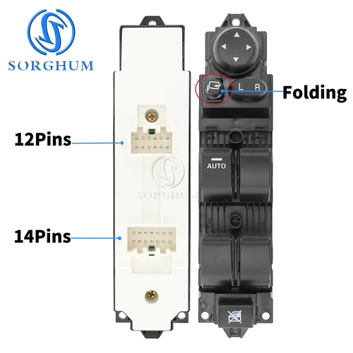 Imagen 2 del producto Interruptor de Elevalunas Eléctrico para Automóvil BEK6-66-350 para Mazda 3 2011 2012 2013 2014 2015, Botón de Control del Interruptor Maestro, Delantero Izquierdo, Conductor, 14+12 Pines