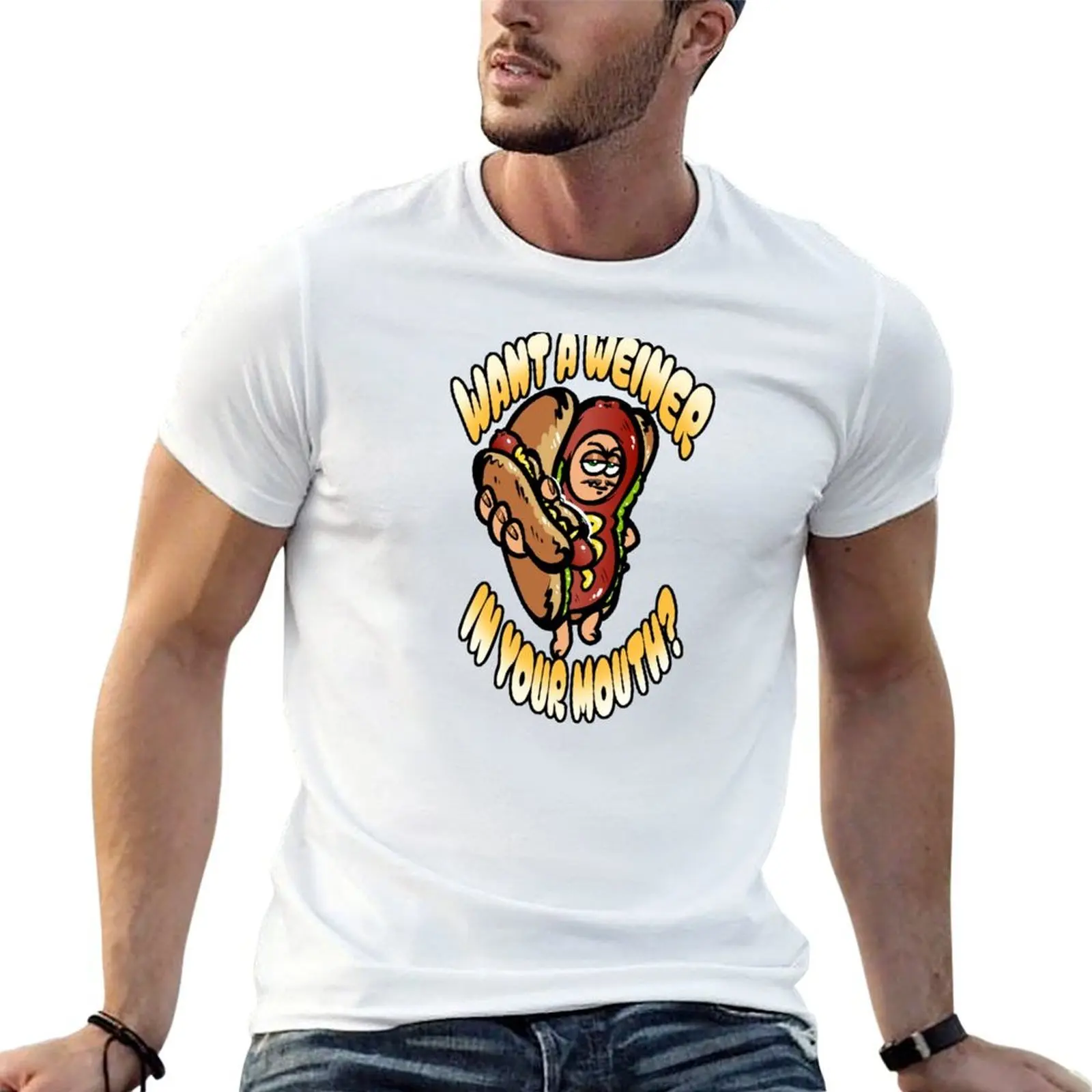 

Hot Dog Fella Design T-Shirt graphic t shirts for man men t shirt cotton 100% T-Shirt