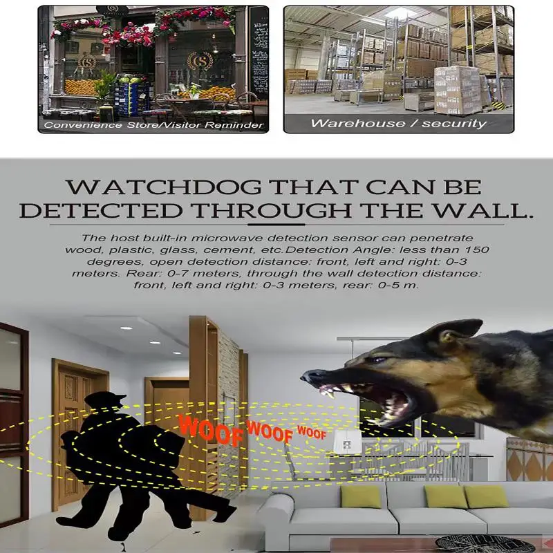 Multifunctional adjustable barking alarm, microwave induction alarm, household safety alarm, adjustable induction doorbell, hous