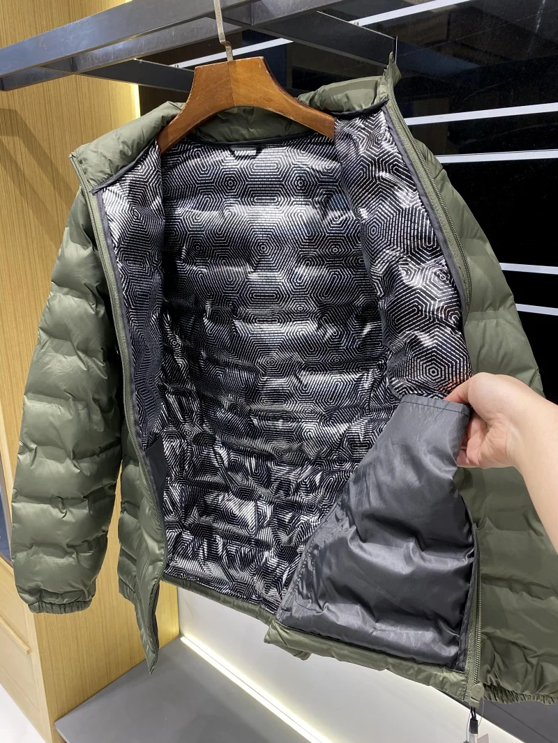 مقاوم للماء خفيف الوزن يحفظ الدفء مقنعين الرجال القطن Jaet في الهواء الطلق الشتاء عادية الراقية ألياف البوليستر معطف مملوء #4