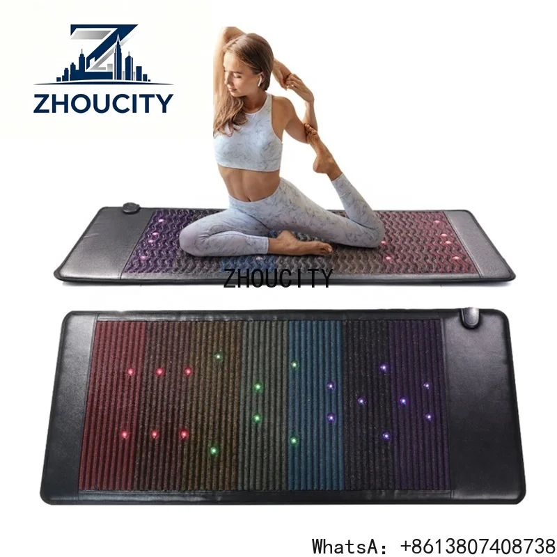 ZHOUCITY 3 Light Therapy Mat Amethyst Tourmaline Far  Mat 7 Crystal Bio Mattress