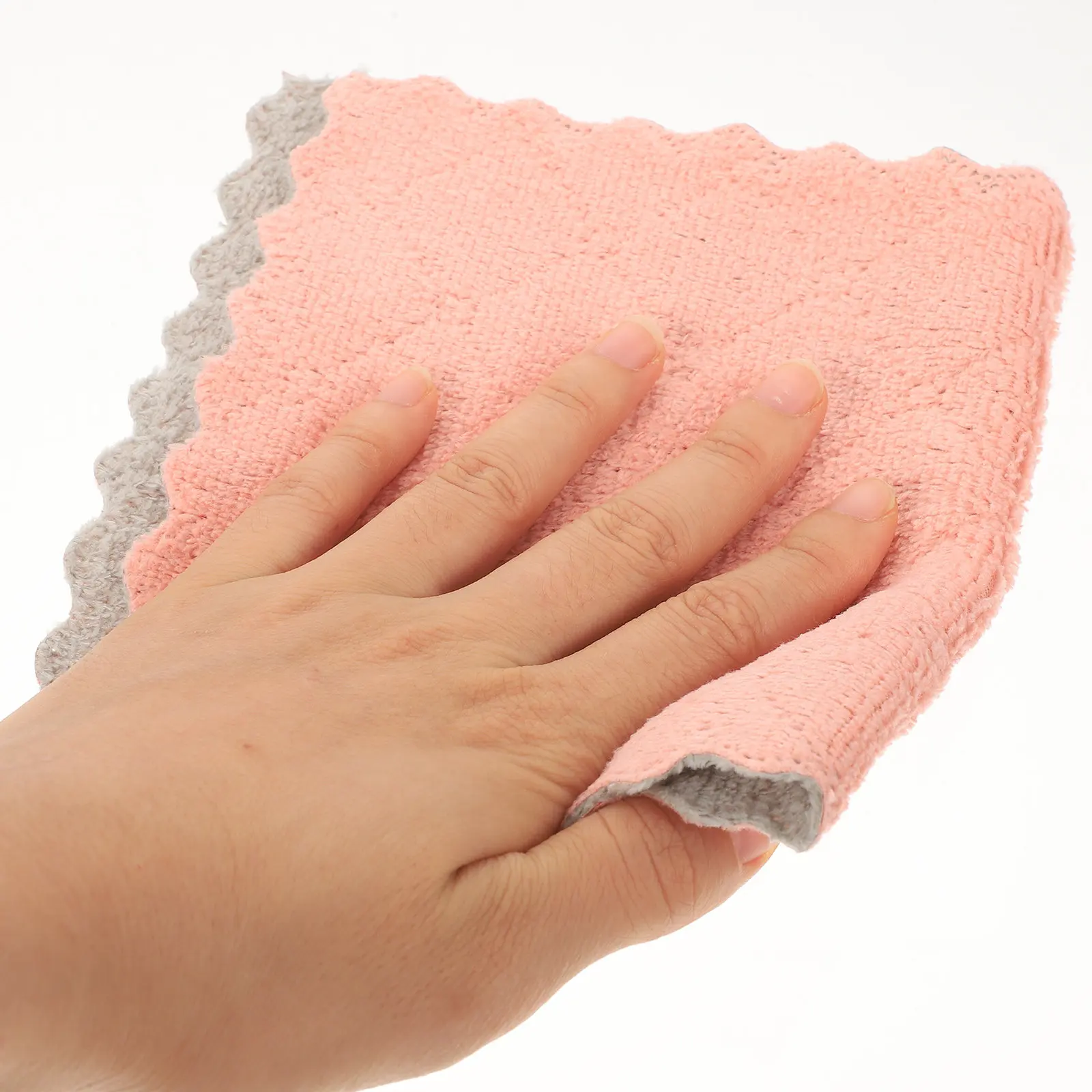 10Pcs Kitchen Dishcloth Set Coral Fleece Absorbent Quick Drying Reusable Cleaning Rags Dish Towels for Washing Plates Glassware