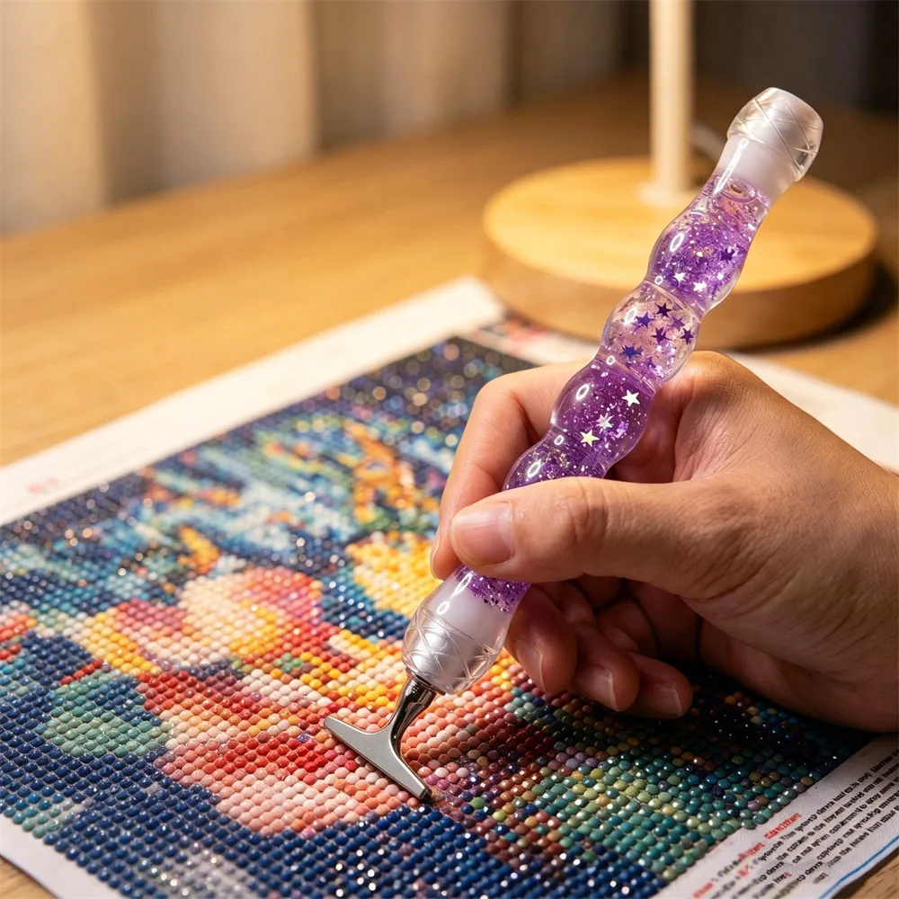 Imagen 7: Nuevo Lápiz Luminoso Transparente para Pintura de Diamantes con Punta Roscada, Herramienta de Bordado de Diamantes, Accesorios SIN CABEZAL