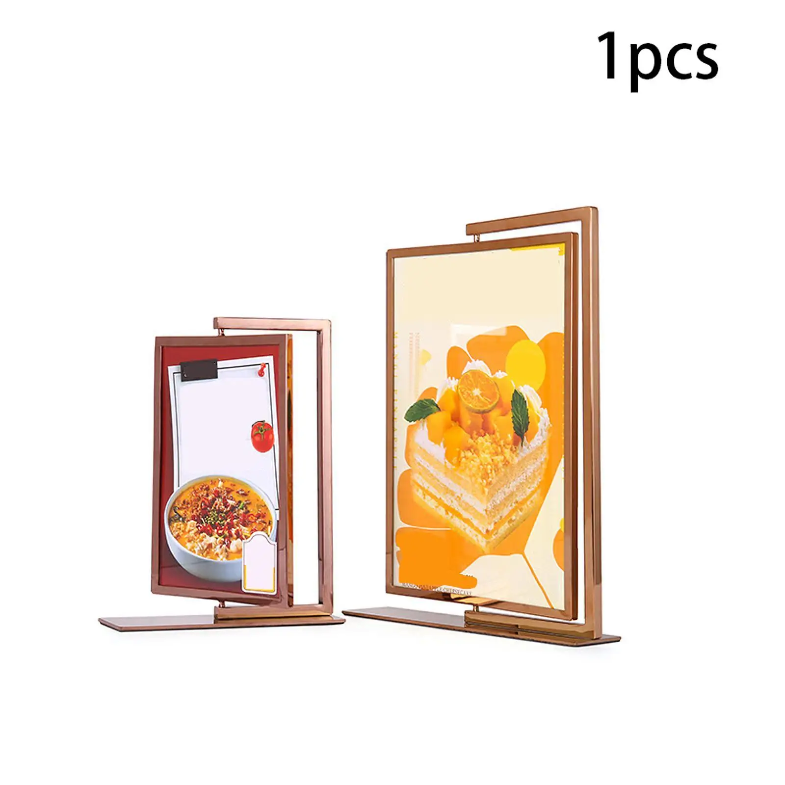 Double-sided A4 Menu Paper Poster Board Stand Table Standing Advertising Sign Holder Price List Display Stand Wedding Shelf