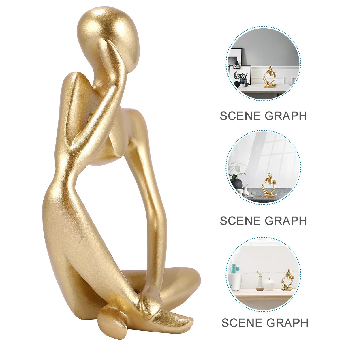 

1Pcs Abstract Behavior Art Ornament Premium Natural Resin Sandstone Figure Retro Style Eco-Friendly Decoration for Home Office