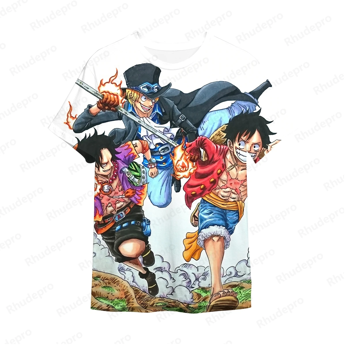 

2024 Popular Anime T-Shirt 3d Japan Anime Men Short Sleeve One Piece Luffy Shirt Printed T-shirt Men's Cosplay Clothing Tops