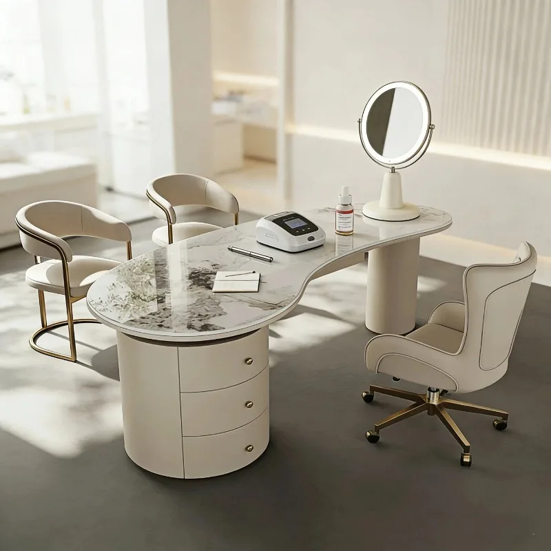 Consultation room reception negotiation desk light luxury rock slab desk simple and modern