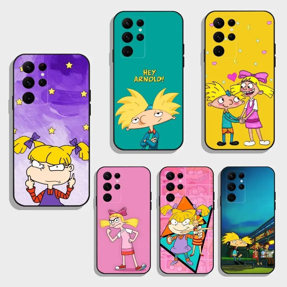 H-Hey Arnold Helga Bonito Phone Case For Samsung S26,S25,S24,S23,S22,S30,S21,Ultra,Plus,FE 5G Black Soft Cover