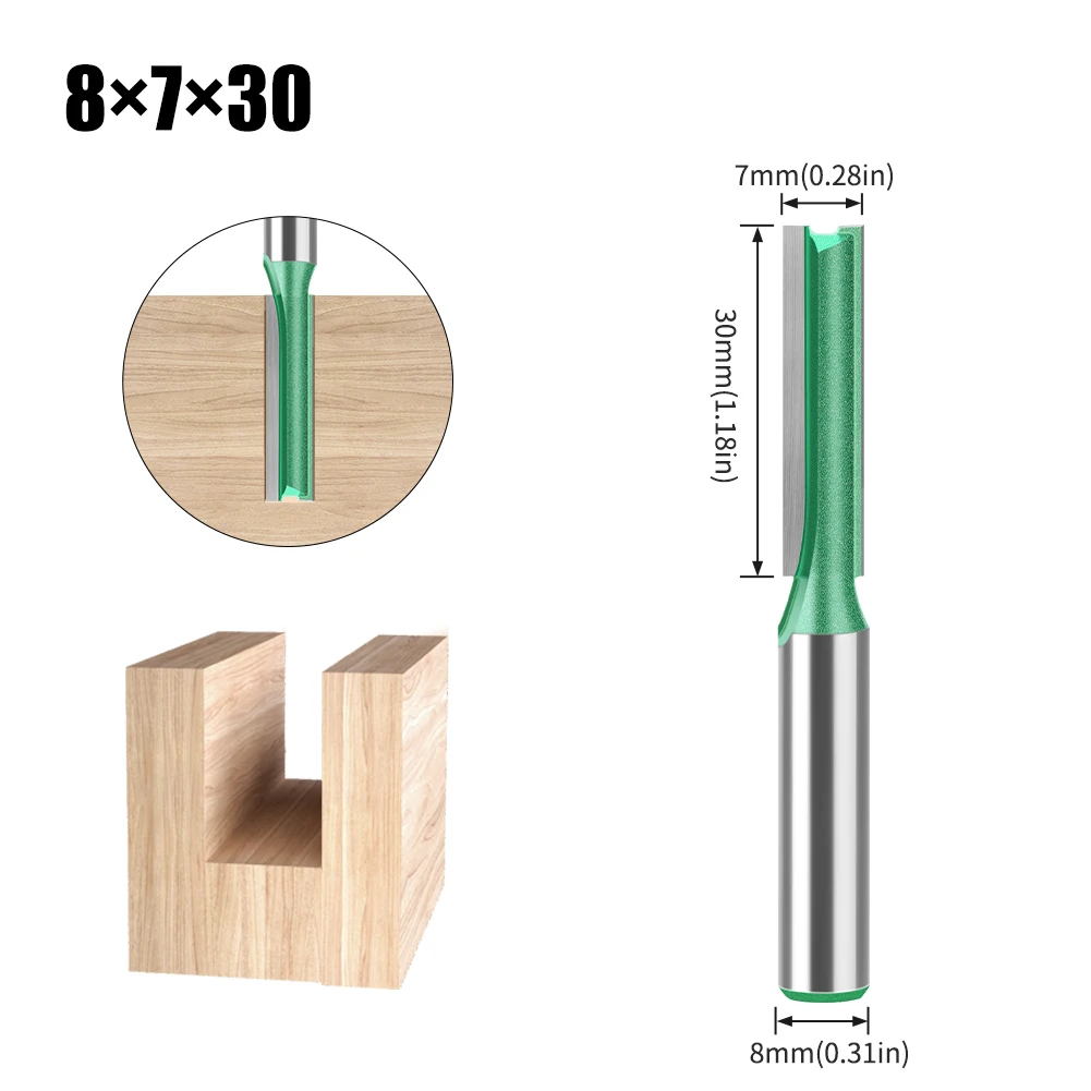 3mm-20mm Durchmesser 8mm Schaft Gerade Bit Wolfram Hartmetall Einzigen Doppel Flöte Router Bit Holz fräser Für Holz Werkzeug