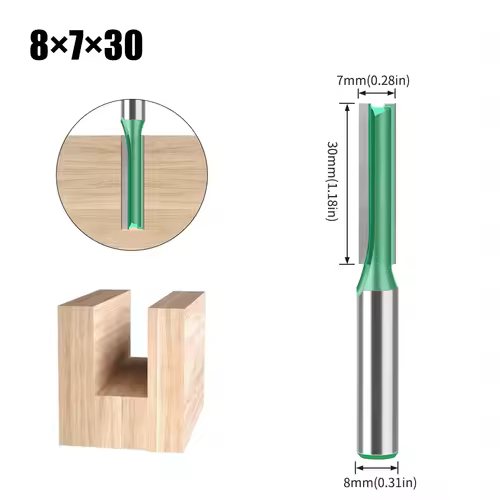 3mm-20mm Diameter 8mm Shank Straight Bit Tungsten Carbide Single Double Flute Router Bit Wood Milling Cutter For Woodwork Tool - Image 20
