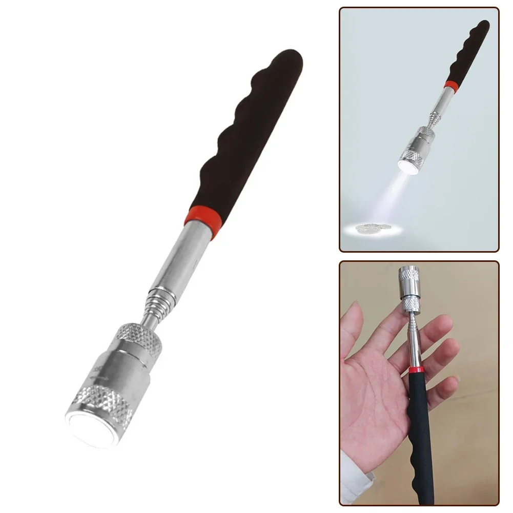 1pcs Telescopic Magnetic Pen Mini Portable Magnet Pick Up Tool With LED Light Extendable Pickup Rod Stick Pick-Up Device