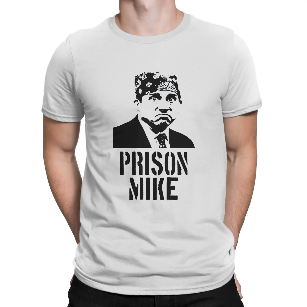 Men's Prison The Office T Shirt Steve Carell Pure Cotton Tops Vintage Short Sleeve Crew Neck Tee Shirt Graphic T-Shirts