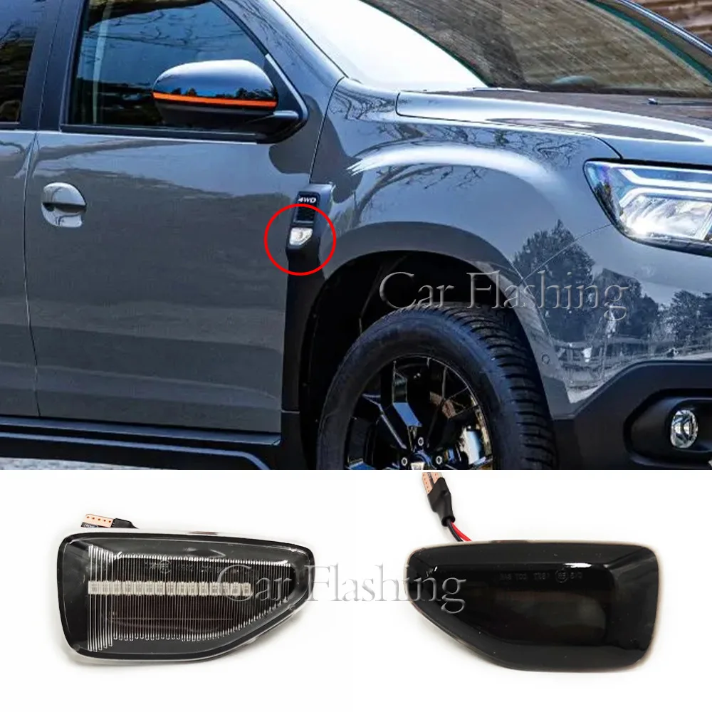 For Dacia Logan Sandero Duster Flowing Water Vane Light Side Turn Signal