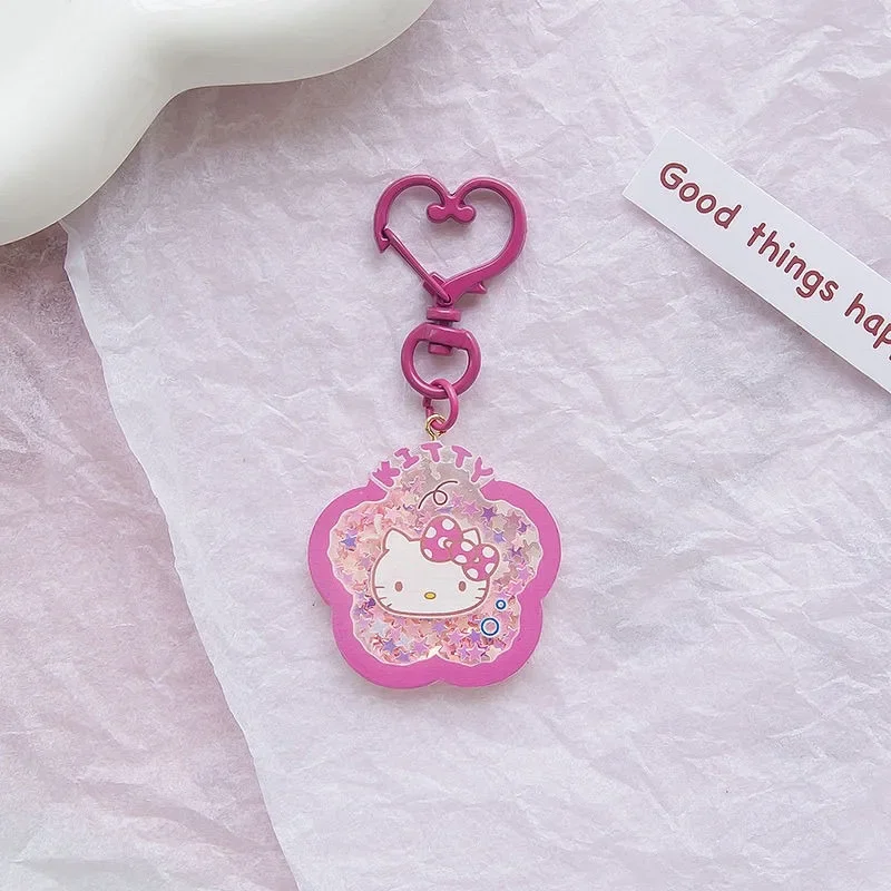 Süße Hallo Kitty Anime Kawaii Sanrio Kinder Tasche Dekoration Niedlichen Cartoon Cinnamoroll Schlüsselanhänger Anhänger Zubehör Geschenke Spielzeug