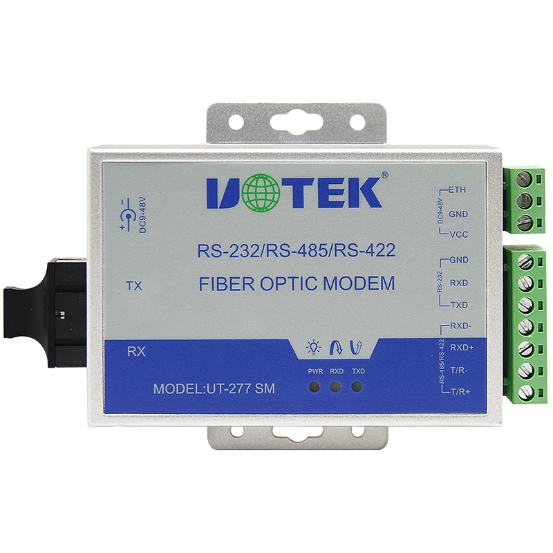 Serial to Fiber Optic Converter  RS232/485/422 to Fiber Optic Modem SC/FC/ST Optional SM/MM Optional UOTEK UT-277  Customization