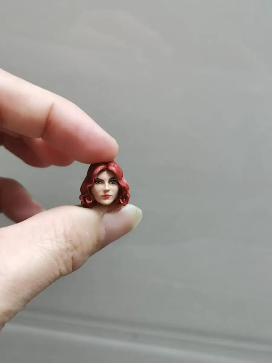 1/18 Scale Head Carving Sophia Di Martino Female Soldier Model PVC Red Curly Hair 3.75 Inch  Action Figure Body Doll DIY