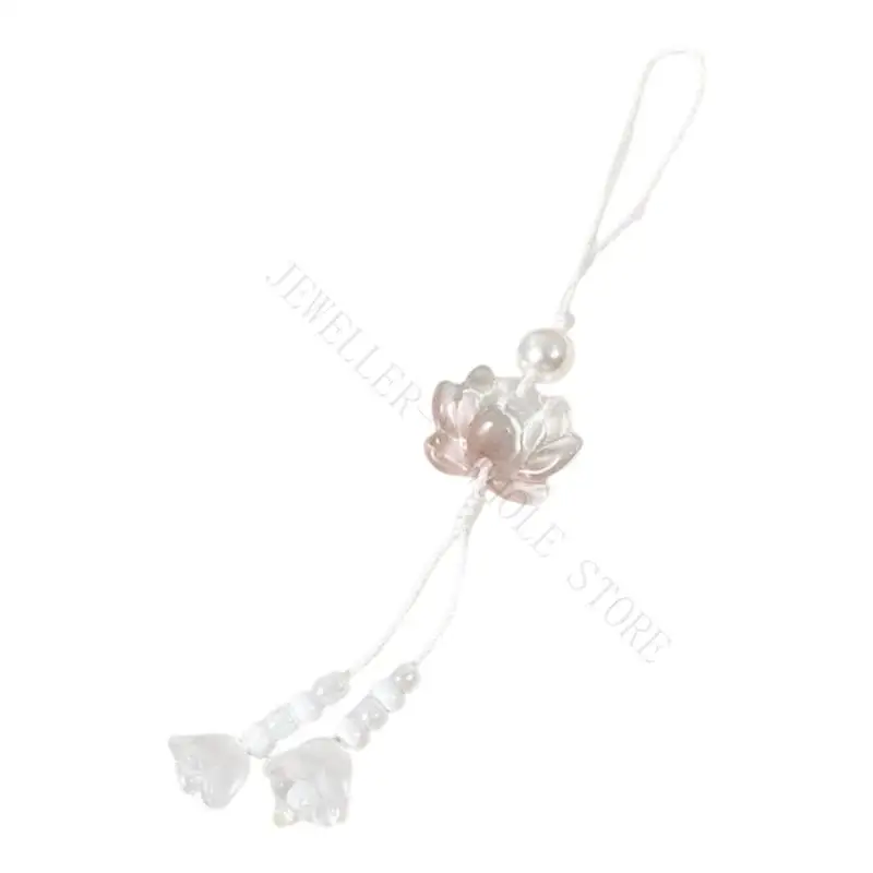 R7UF Unbreakable Resin Flower Charm Shockproof Phone Chain Decorative Attachment For Mobile Devices And Keychains
