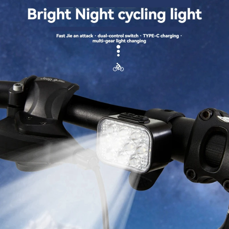 BAADE Set Lampu Sepeda Depan dan Belakang USB Pengisian Helm Gunung Lampu Depan Sepeda Jalanan Lampu Belakang