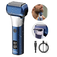 Hatteker 5-D Reciprocating Shaver for Men Home Use Beard Trimmer with LCD Digital Display Mesh Whitener USB Haircut Machine