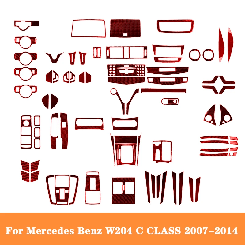 

Carbon Fiber Red Stickers For Mercedes Benz W204 W205 W211 W203 C E GLA GLC 2007-2014 Car Interior Decorative Accessories