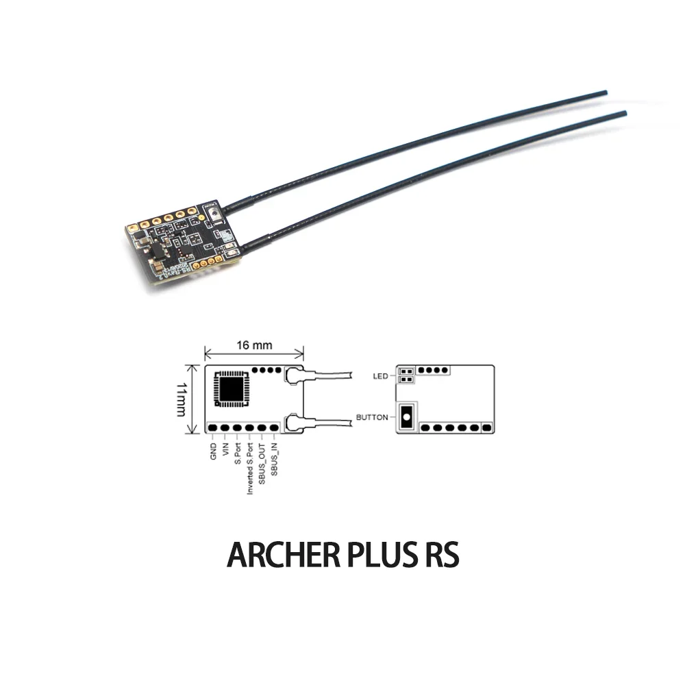 FrSky ARCHER RS PLUS RS/PLUS RS Mini Receiver S.Port / F.Port / FBUS Compatible with FrSky ACCESS/ACCST D16 V2 Transmitters.