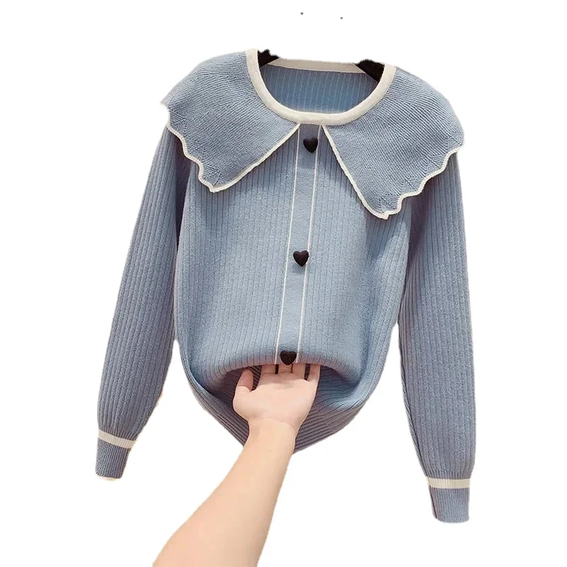 2023 Frauen Süßigkeiten Farben Pullover kawaii süße Mode Herbst Winter O-Ausschnitt Pullover Langarm lässig Pullover Strick oberteile Mädchen
