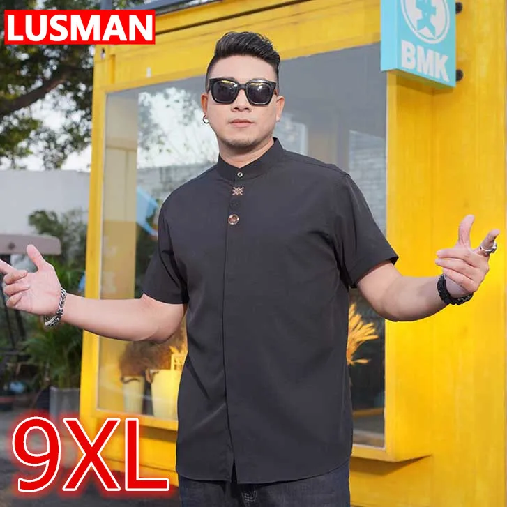 

Oversized Short Sleeve Shirts for Men 9XL Plus Size Casual Loose Shirt Big Size Ssummer Men's Tops 68-175KG