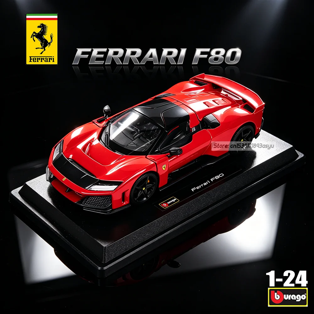 bburago-1-24-フェラーリ-f80-合金車モデル-ダイカストメタル-子供のおもちゃ-彼氏へのギフト-シミュレートされたクラシックコレクション