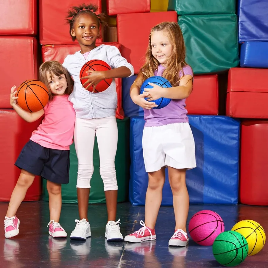 30 Uds. Mini pelotas de baloncesto de 6 pulgadas con bomba Mini aro juego de baloncesto al aire libre para niños pequeños reemplazo para deportes de piscina de playa principiantes