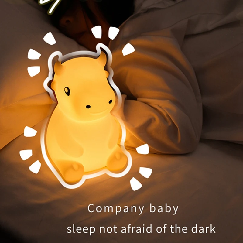 Luz de noche de silicona del zodiaco Niu, regalos de Año Nuevo, atenuación colorida LED con luz para dormir
